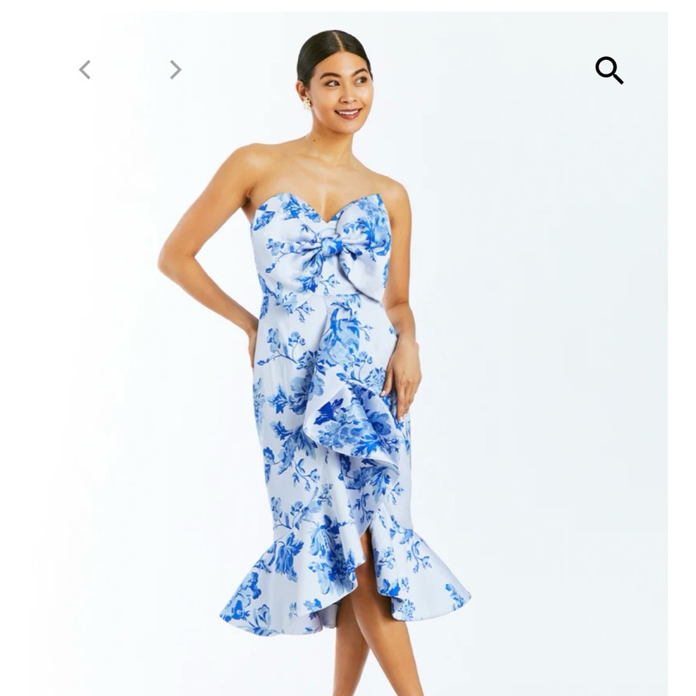 Mestiza Stephanie Bow Dress (porcelain blue)